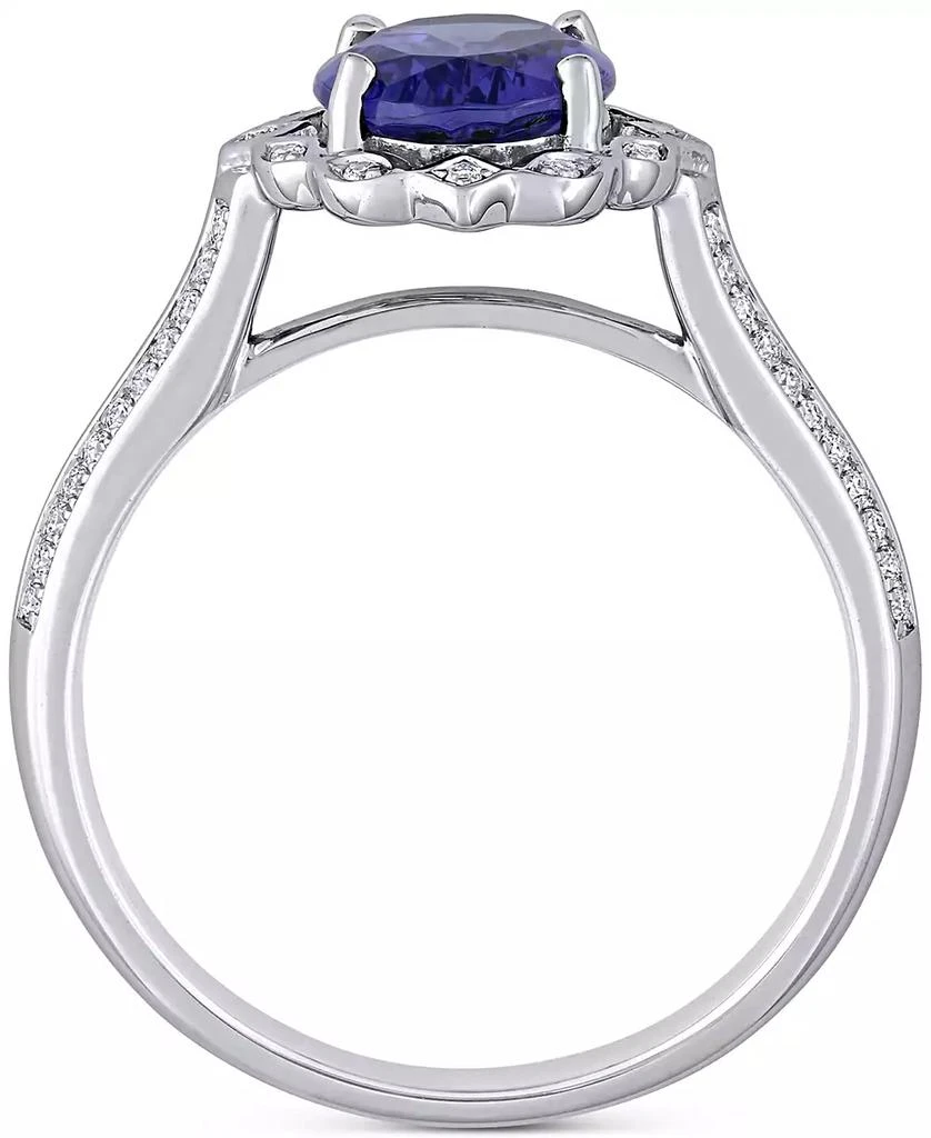 商品Macy's|Tanzanite (1-4/5 ct. t.w.) & Diamond (1/6 ct. t.w.) Statement Ring in 14k White Gold,价格¥18061,第3张图片详细描述