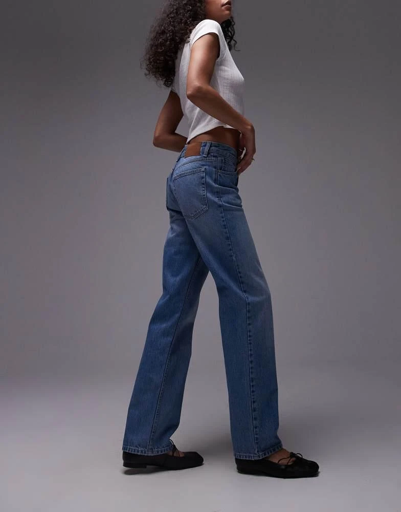 商品Topshop|Topshop Runway mid rise straight jean in bleach,价格¥162,第1张图片