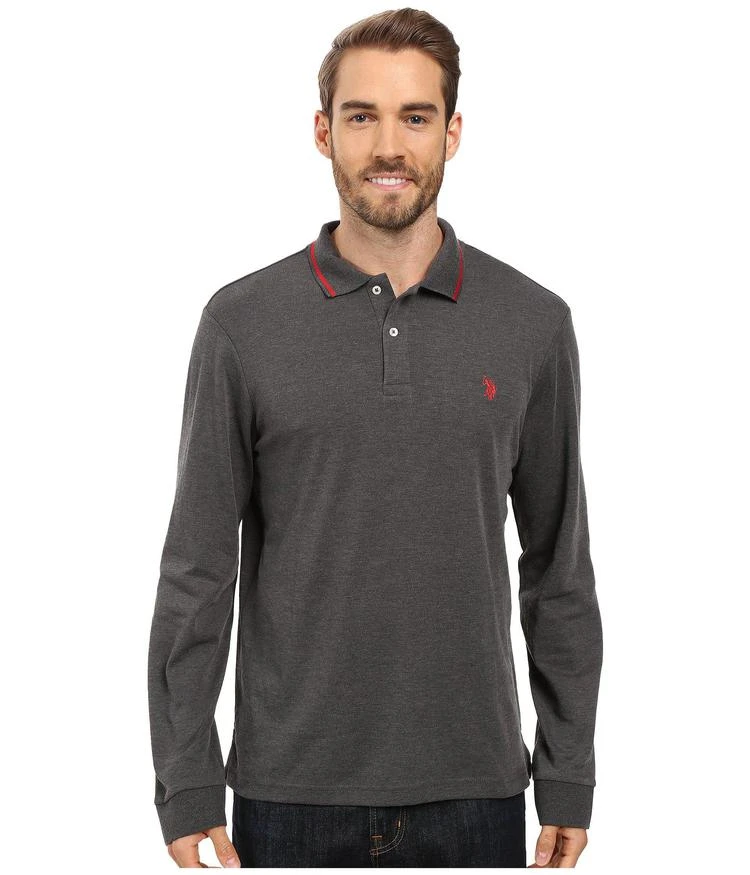 商品U.S. POLO ASSN.|Long Sleeve Cotton Interlock Polo Shirt,价格¥253,第1张图片