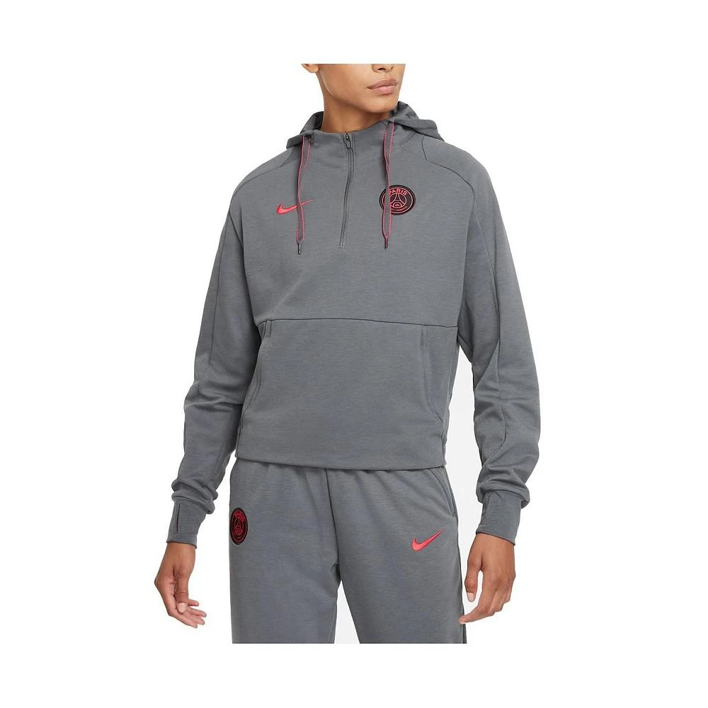 商品NIKE|Women's Gray Paris Saint-Germain Travel Midlayer Raglan Fleece Quarter-Zip Performance Hoodie,价格¥778,第5张图片详细描述
