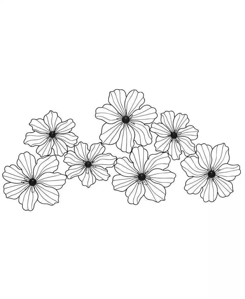 商品CosmoLiving|by Cosmopolitan Black Metal Modern Floral Wall Decor, 43" x 21",价格¥584,第1张图片