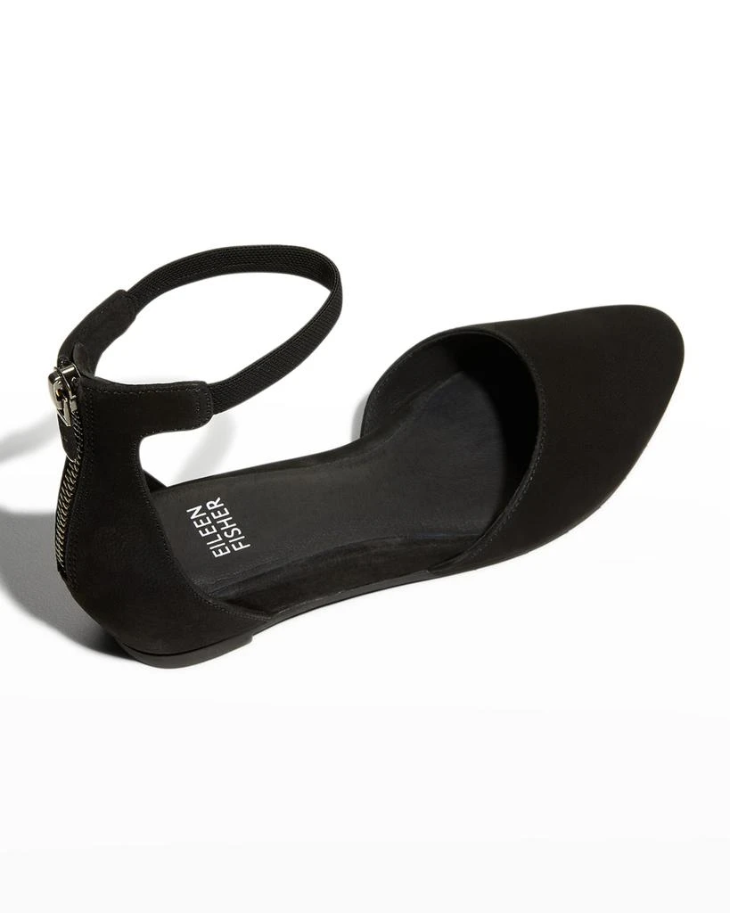 商品Eileen Fisher|Ingle Nubuck Zip Ballerina Pumps,价格¥552,第3张图片详细描述