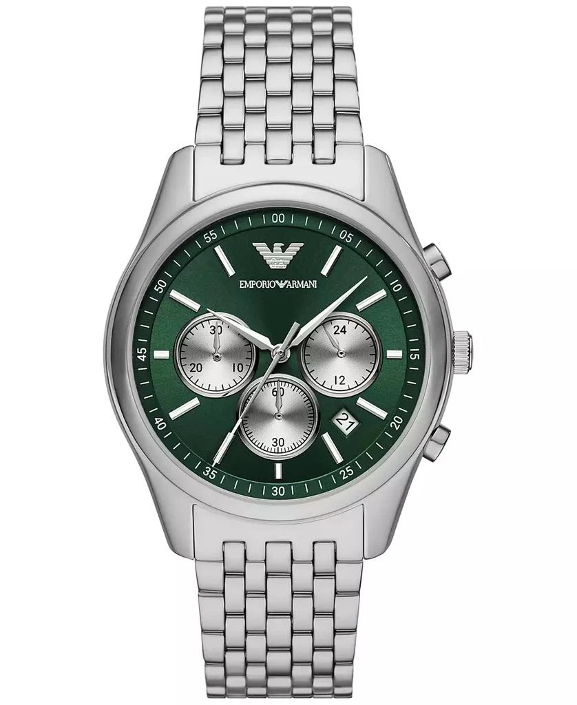 商品Emporio Armani|Men's Chronograph Stainless Steel Bracelet Watch 41mm,价格¥2507,第1张图片