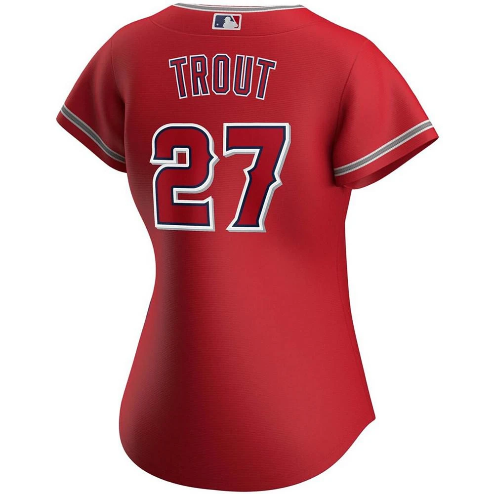 商品NIKE|Women's Mike Trout Red Los Angeles Angels Alternate Replica Player Jersey,价格¥811,第3张图片详细描述