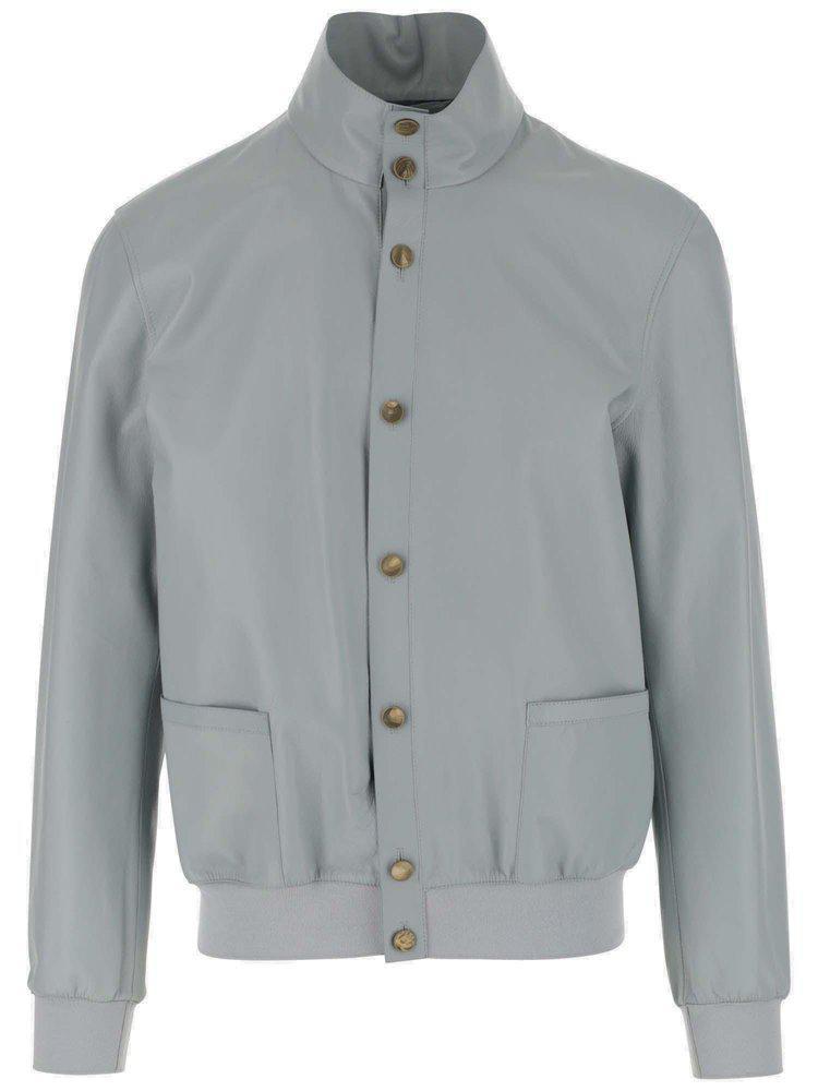 商品Giorgio Armani|Giorgio Armani Buttoned Bomber Jacket,价格¥16252,第1张图片