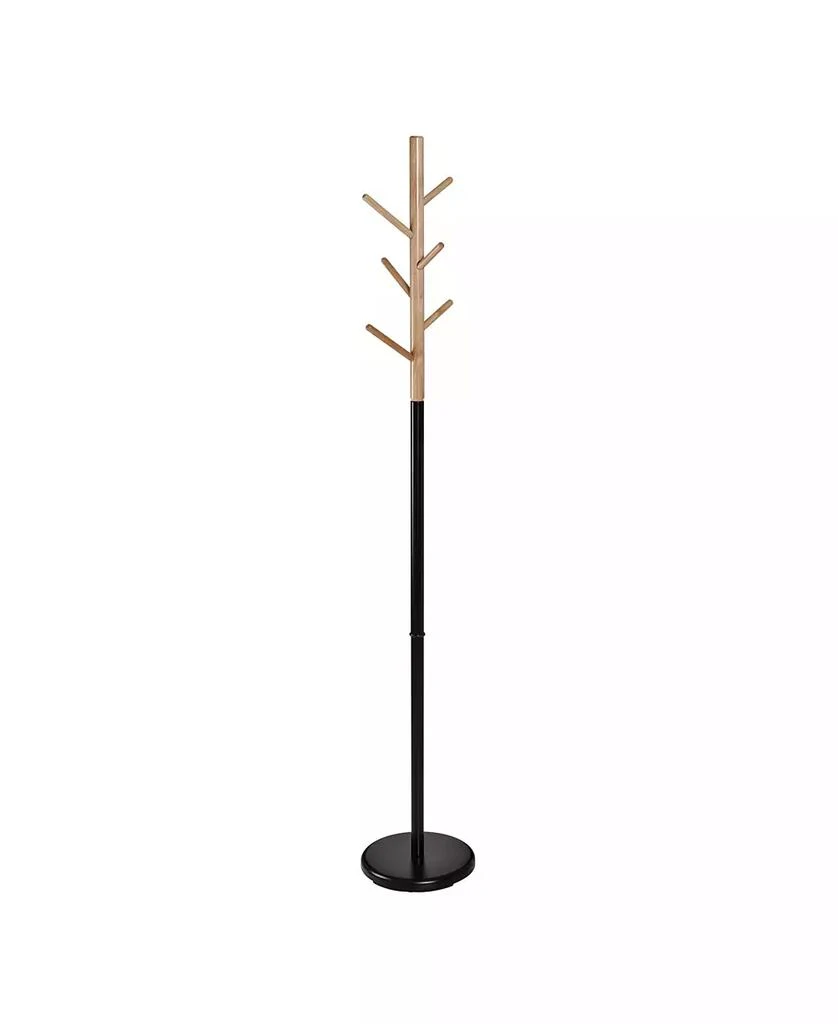 商品Honey Can Do|Modern Freestanding Coat with Round Base Wood Tree Stand,价格¥552,第1张图片