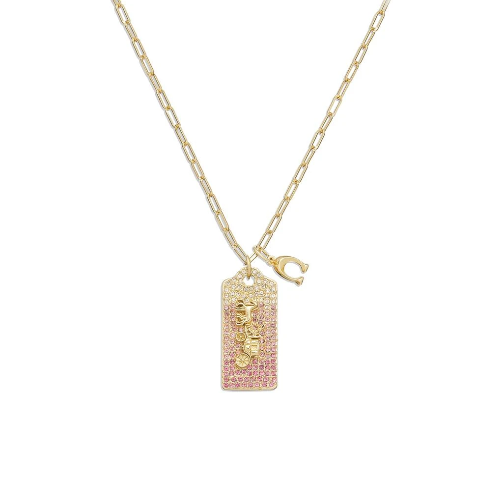 商品Coach|Signature Pave Tag Pendant Necklace,价格¥942,第2张图片详细描述