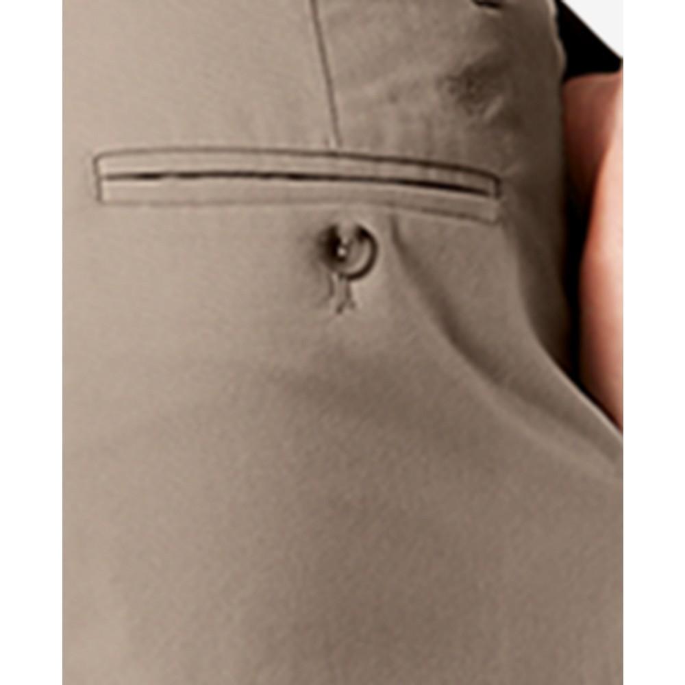 Men's Signature Lux Cotton Classic Fit Pleated Creased Stretch Khaki Pants商品第4张图片规格展示