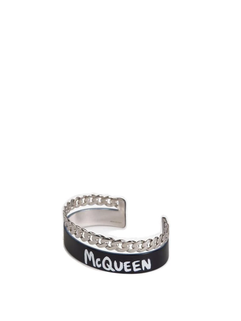 商品Alexander McQueen|Alexander McQueen Logo Print Chain Link Bracelet,价格¥2950,第3张图片详细描述