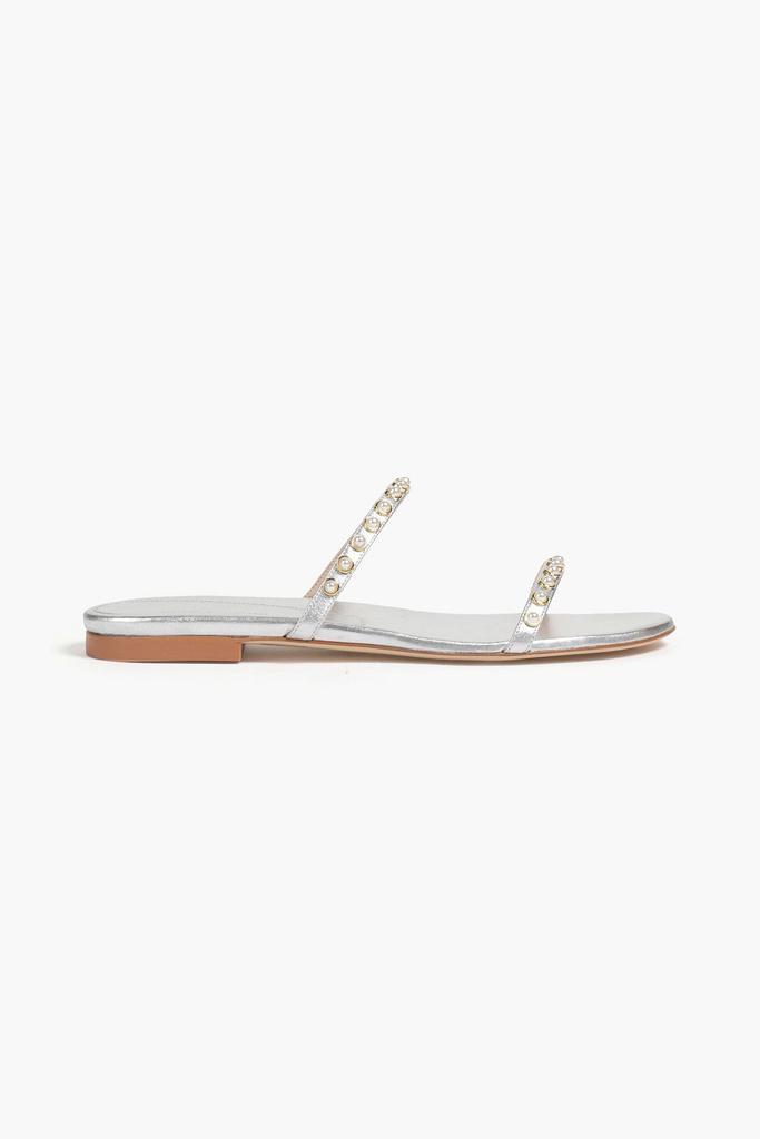 商品Stuart Weitzman|Amelie embellished metallic leather sandals,价格¥1408,第1张图片