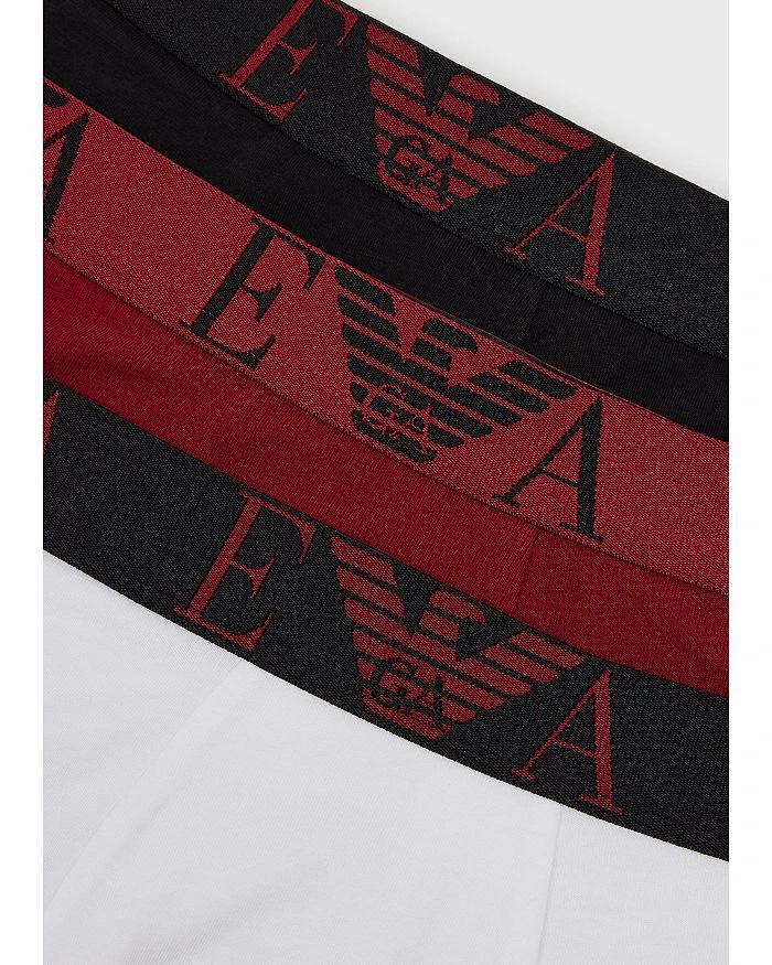 商品Emporio Armani|Armani Cotton Blend Monogram Waistband Trunks, Pack of 3,价格¥305,第4张图片详细描述