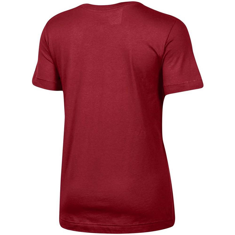 商品CHAMPION|Women's Cardinal Stanford Cardinal University Arch Logo V-Neck T-shirt,价格¥179,第5张图片详细描述