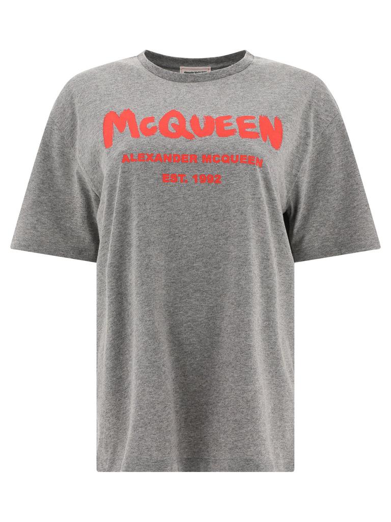Alexander Mcqueen Womens Grey T-Shirt商品第1张图片规格展示