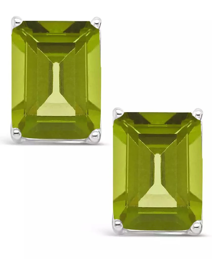 商品Macy's|Peridot (3-3/8 ct. t.w.) Stud Earrings in 14K White Gold,价格¥4188,第3张图片详细描述