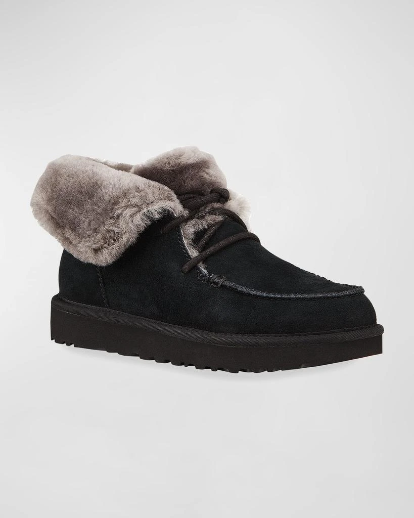 商品UGG|Diara Suede Lace-Up Booties w/ Shearling Cuff,价格¥526,第2张图片详细描述