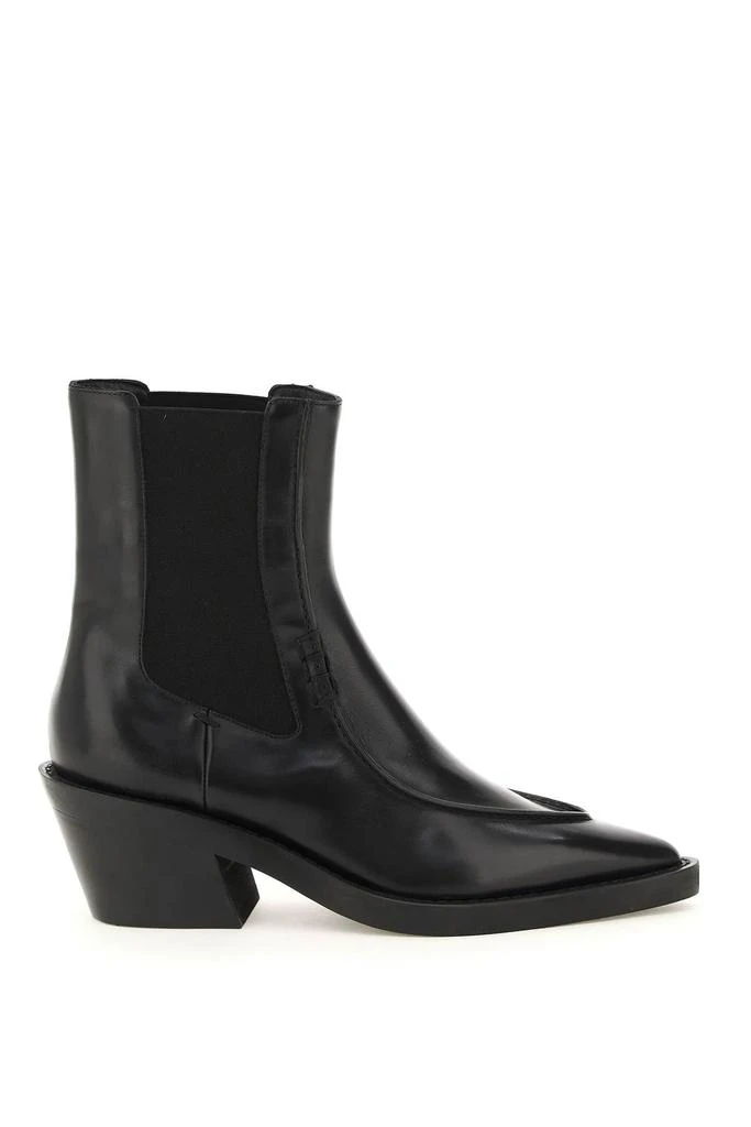 商品Khaite|Khaite Charleston Leather Ankle Boots,价格¥4721,第1张图片