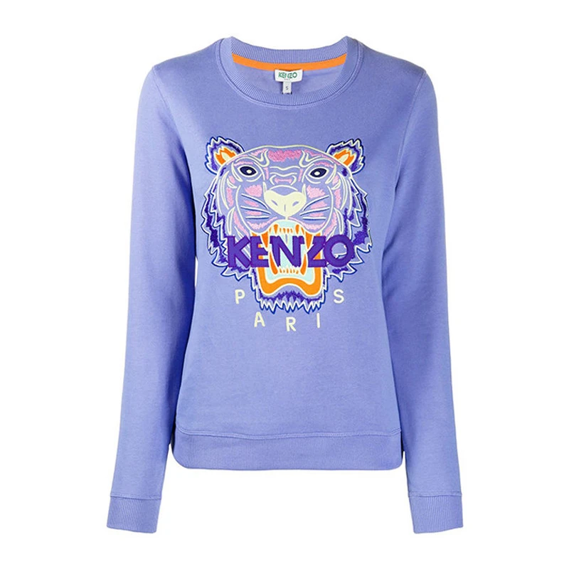 商品[国内直发] Kenzo|Kenzo 高田贤三 女士蓝色虎头图案卫衣 FA52SW7054XA-66,价格¥1791,第1张图片