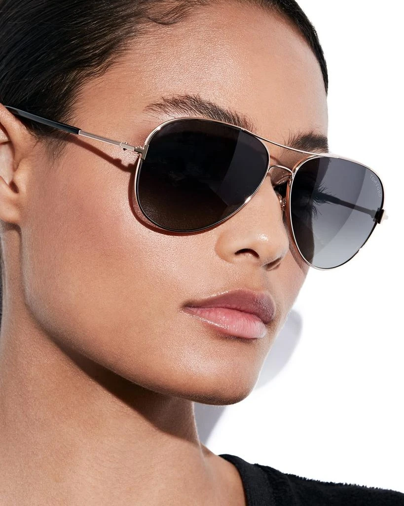 商品Tom Ford|Clark Metal Aviator Sunglasses, Gray,价格¥3717,第2张图片详细描述