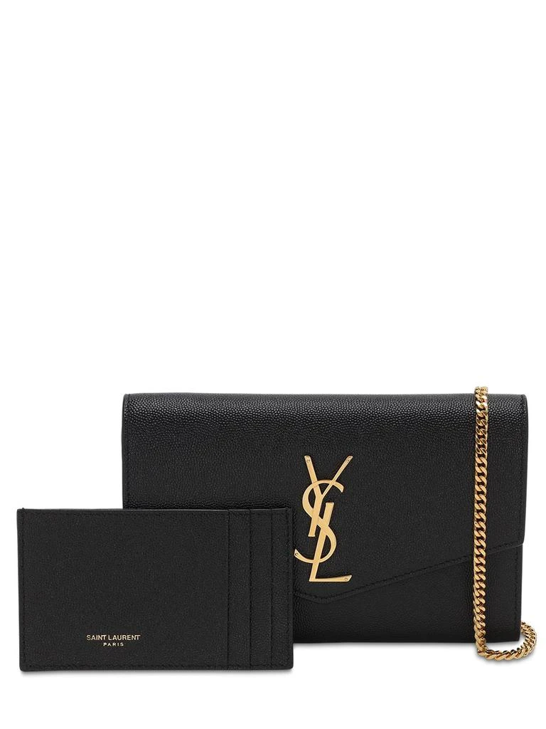 商品Yves Saint Laurent|Uptown Grained Leather Chain Wallet,价格¥11190,第5张图片详细描述