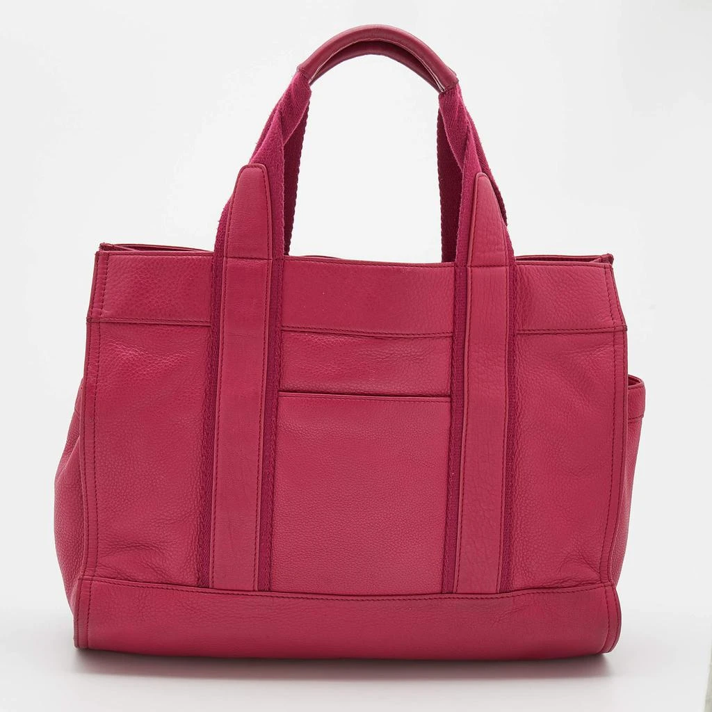 商品[二手商品] Tory Burch|Tory Burch Pink Leather Logo Embossed Shopper Tote,价格¥1327,第4张图片详细描述