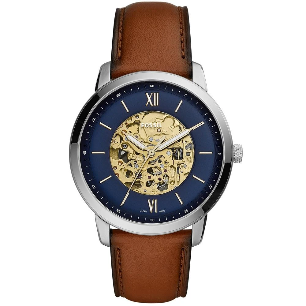 商品Fossil|Men's Neutra Brown Leather Strap Watch 44mm,价格¥982,第1张图片