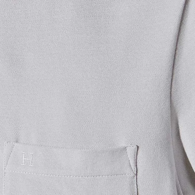 商品[国内直发] Hermes|爱马仕 SS24 纯色Logo刺绣贴袋休闲短袖Polo衫 男款 雾气白,价格¥4186,第7张图片详细�描述
