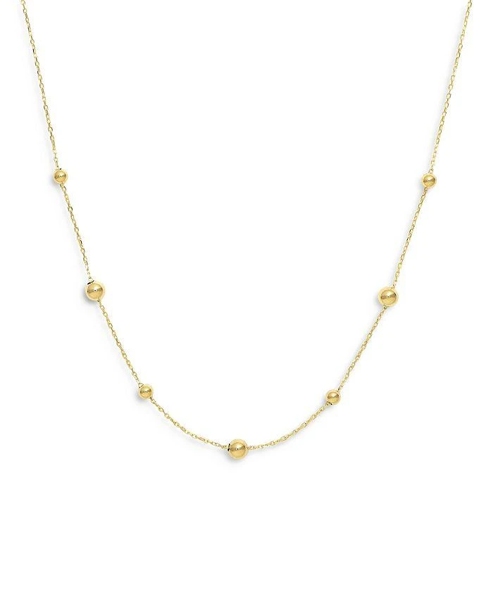 商品Moon & Meadow|14K Yellow Gold Beaded Station Necklace, 18",价格¥2064,第1张图片
