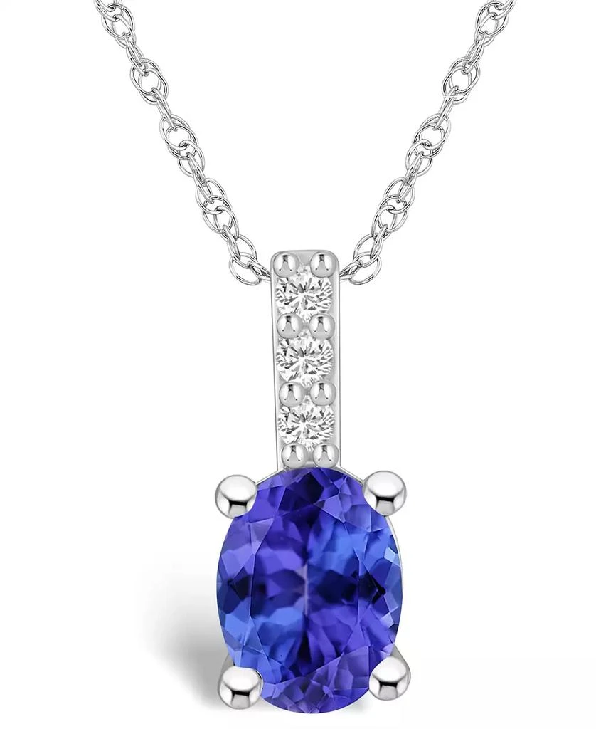 商品Macy's|Tanzanite (1-1/4 Ct. t.w.) and Diamond Accent Pendant Necklace,价格¥10045,第1张图片