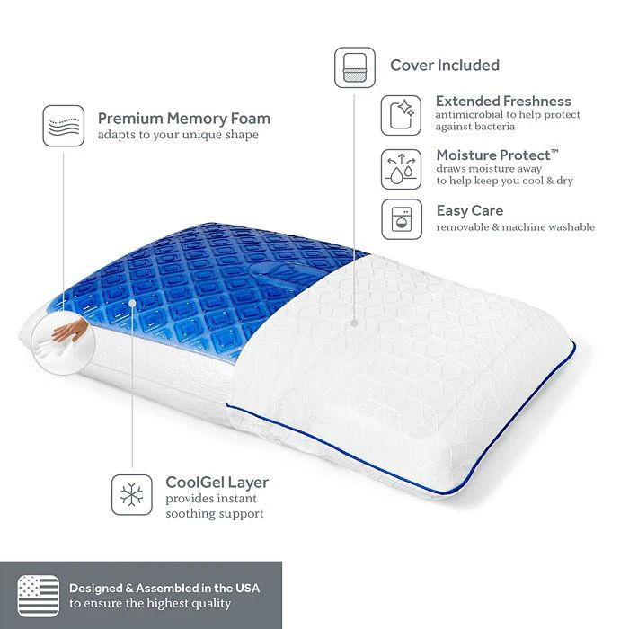 Chill™ Gel Memory Foam Pillow, Standard 商品