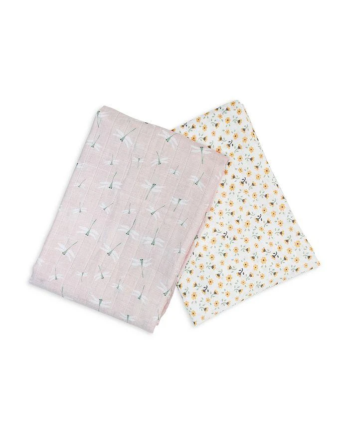 商品Lulujo|Floral and Dragon Fly Printed Cotton Muslin Blankets, Pack of 2 - Baby,价格¥264,第2张图片详细描述