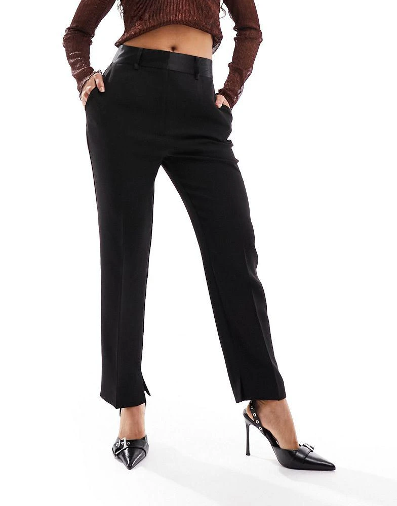 商品ASOS|ASOS DESIGN Hourglass tux tapered trousers in black,价格¥174,第1张图片