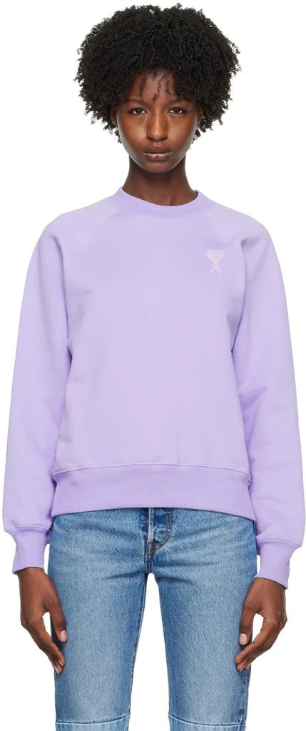 商品AMI|SSENSE Exclusive Purple Ami de Cœur Sweatshirt,价格¥2467,第1张图片