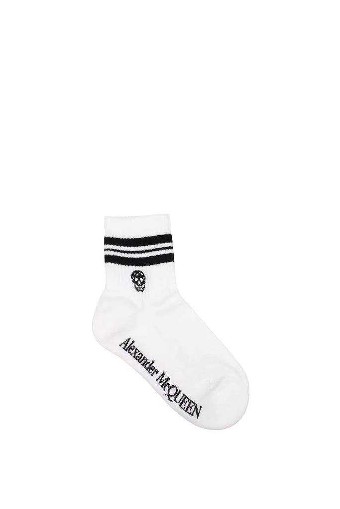 商品Alexander McQueen|Short socks Cotton White Black,价格¥487,第1张图片