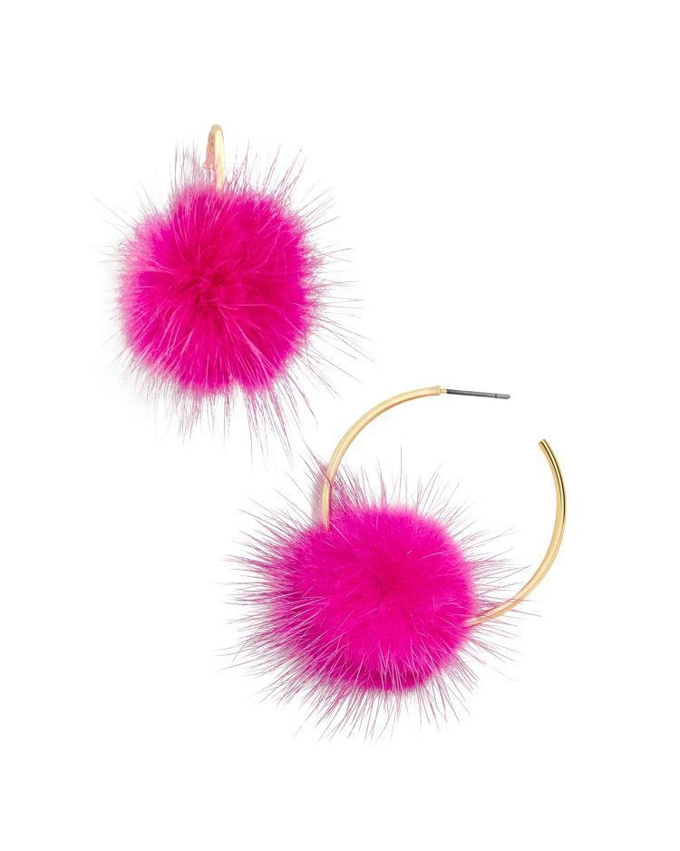 商品BAUBLEBAR|Fifi Fur Pom-Pom Hoop Earrings ,价格¥177,第1张图片