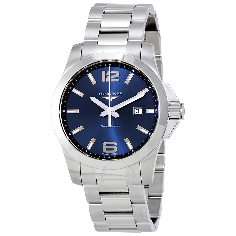 商品Longines|Conquest Blue Dial Stainless Steel Men's 43mm Watch L37604966,价格¥4580,第1张图片