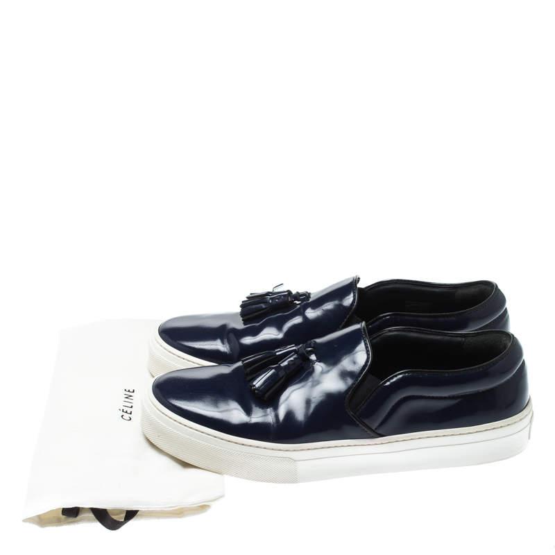 Celine Blue Leather Tassel Slip On Sneakers Size 38商品第8张图片规格展示