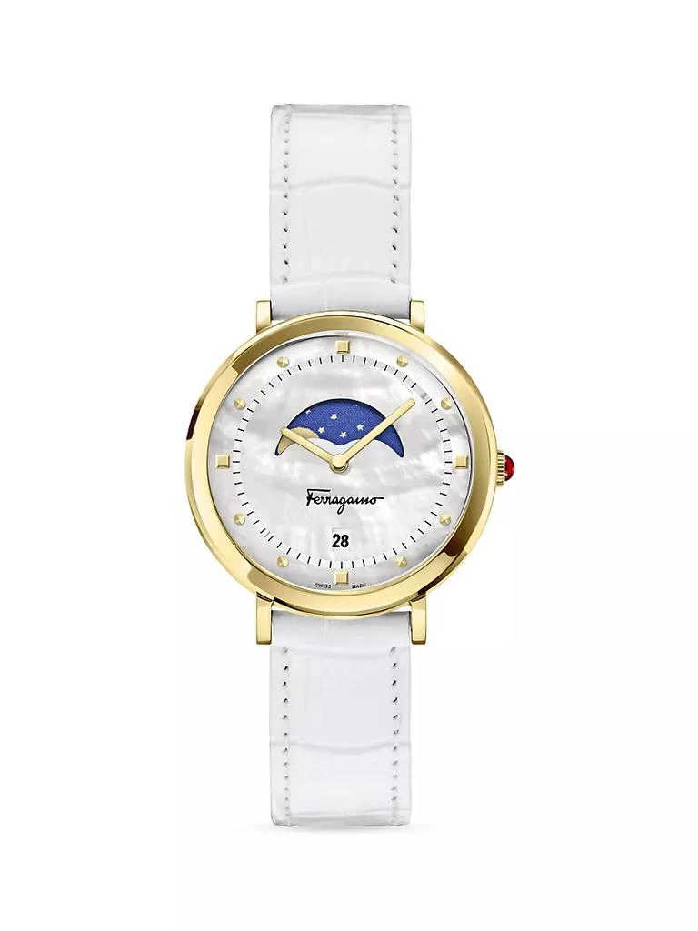 商品Salvatore Ferragamo|Logomania 36MM Moon Phase Watch,价格¥7867,第1张图片