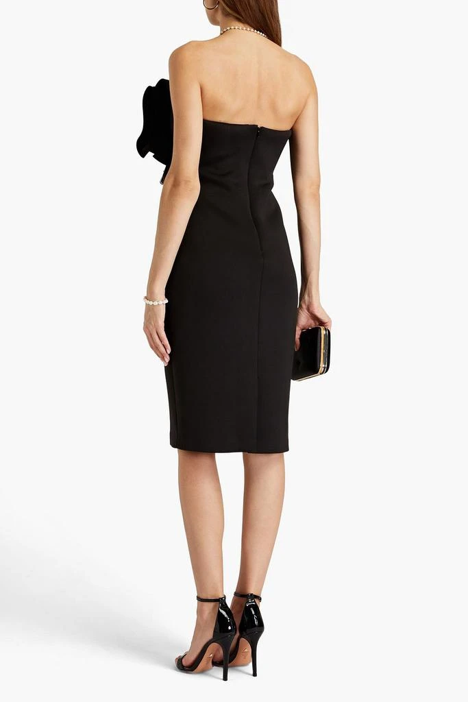 商品Badgley Mischka|Strapless bow-embellished scuba dress,价格¥826,第3张图片详细描述