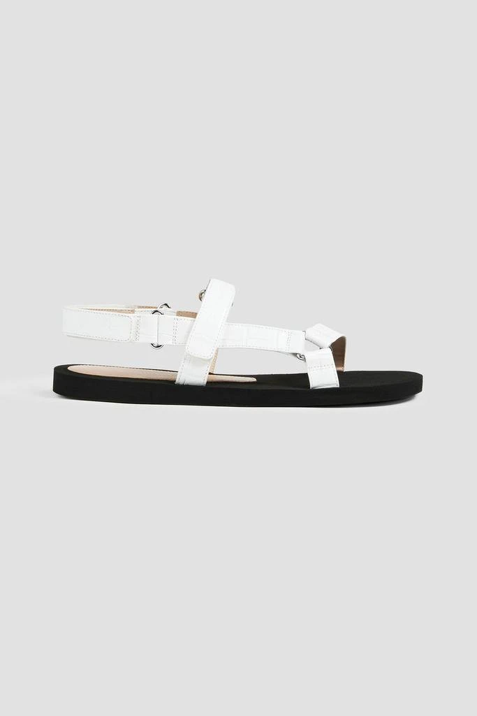 商品Stuart Weitzman|Vail croc-effect leather slingback sandals,价格¥1025,第1张图片