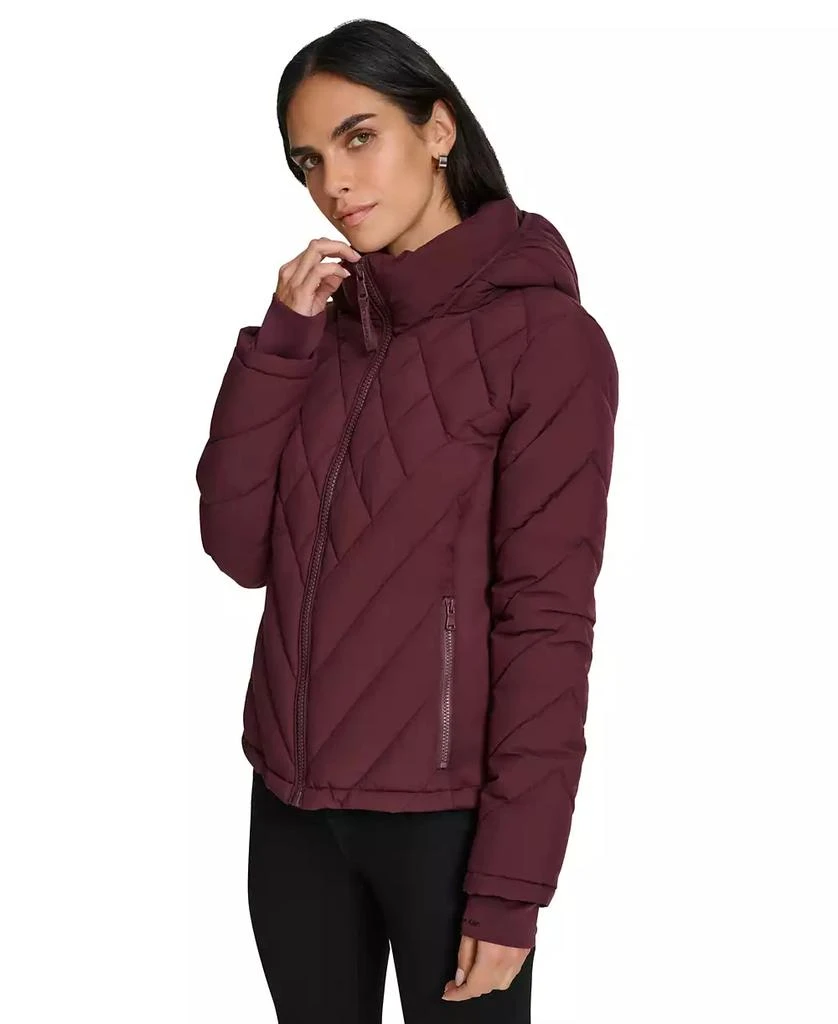 商品Calvin Klein|Womens Side-Panel Hooded Packable Puffer Coat, Created for Macys,价格¥886,第3张图片详细描述