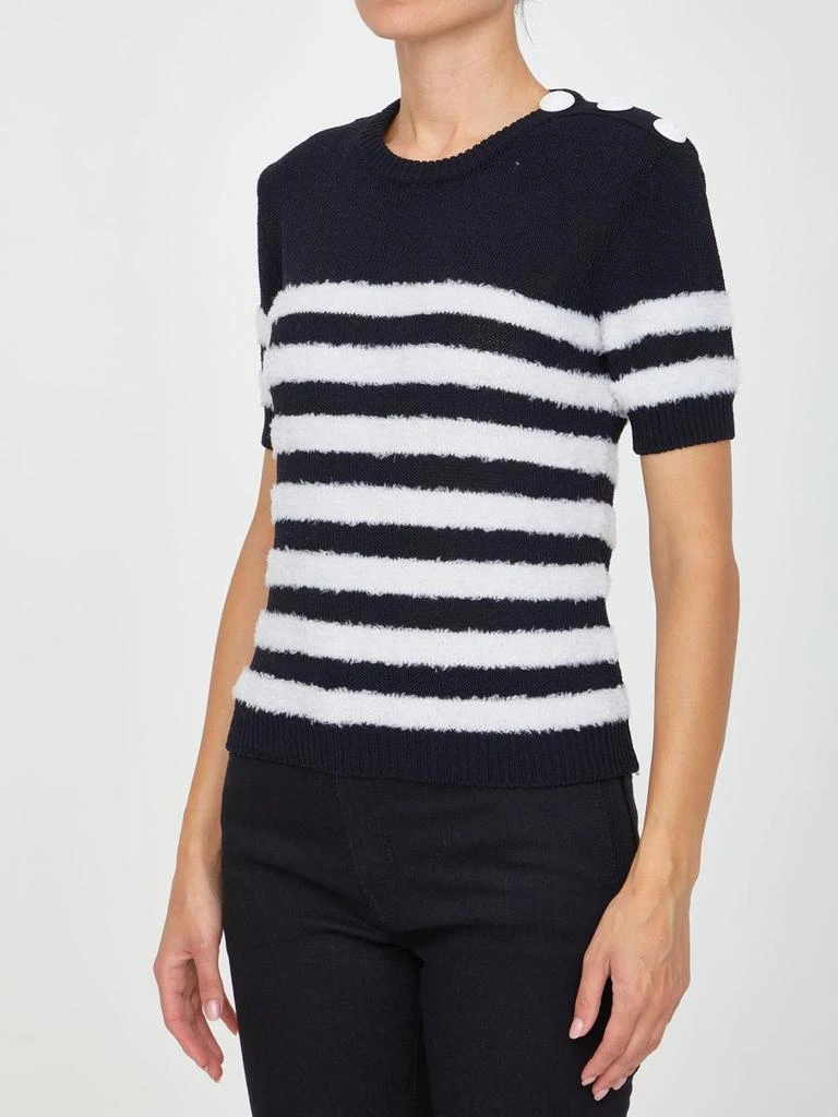 商品Balmain|Striped knit t-shirt,价格¥4111,第2张图片详细描述