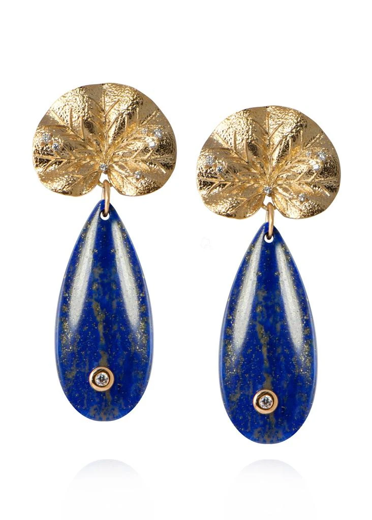 商品APPLES & FIGS|24k vermeil lapis lazuli lily earrings,价格¥3830,第1张图片