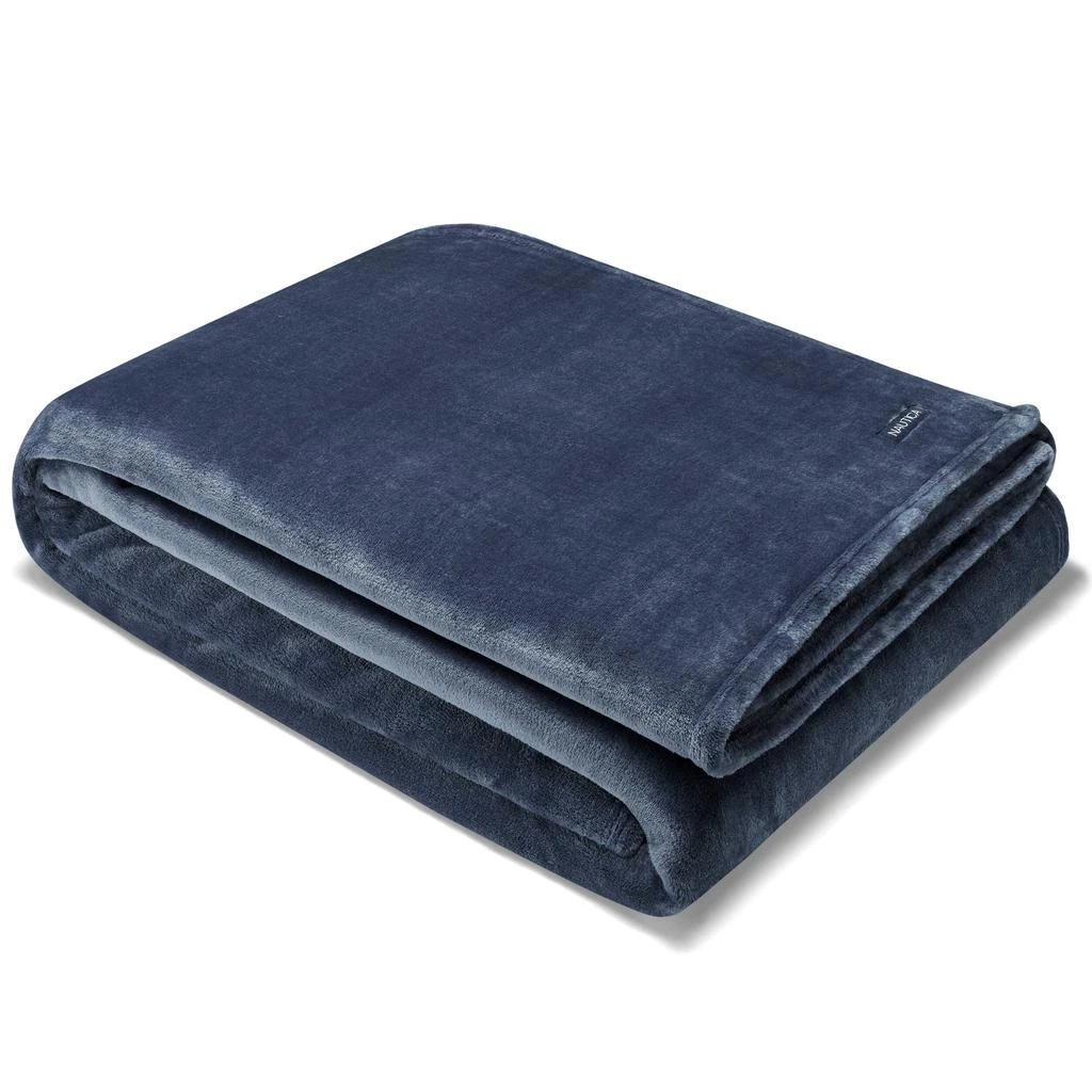 商品Nautica|Captains Ultra Soft Plush Twin Blanket In Blue,价格¥298,第1张图片