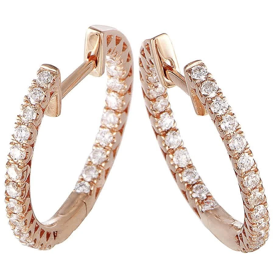 商品LB Exclusive|14K Rose Gold 0.66 ct Diamond Inside Out Hoop Earrings,价格¥6802,第3张图片详细描述