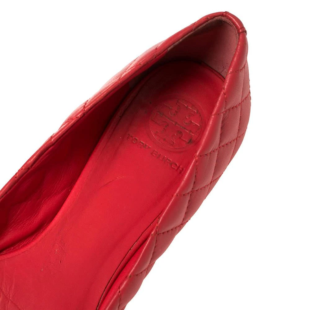 Tory Burch Red Quilted Leather Reva Ballet Flats Size 38.5 商品