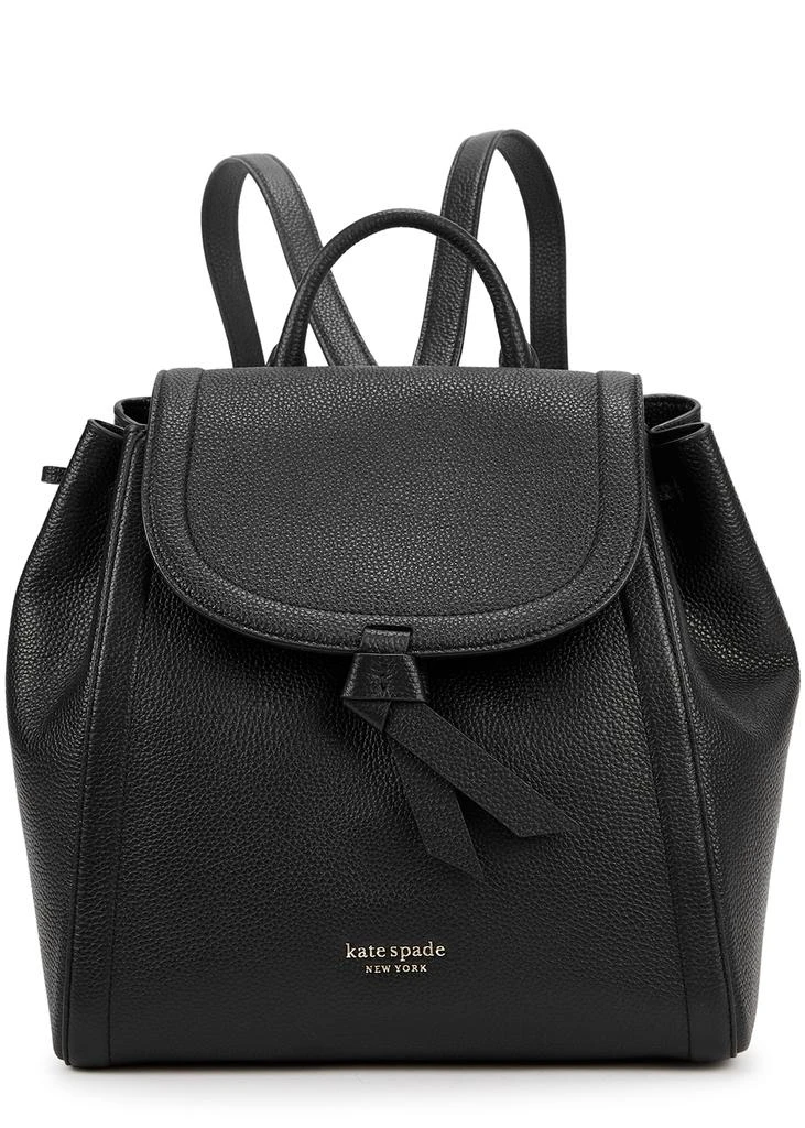 商品Kate Spade|Knott medium black grained leather backpack,价格¥3221,第1张图片