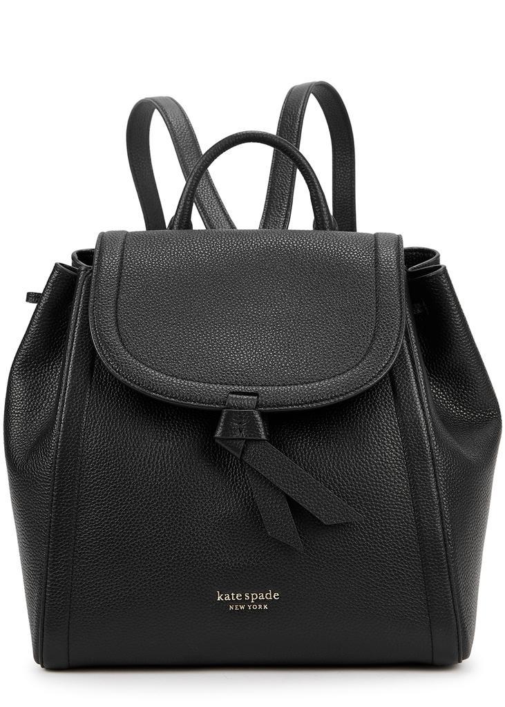 商品Kate Spade|Knott medium black grained leather backpack,价格¥2638,第1张图片