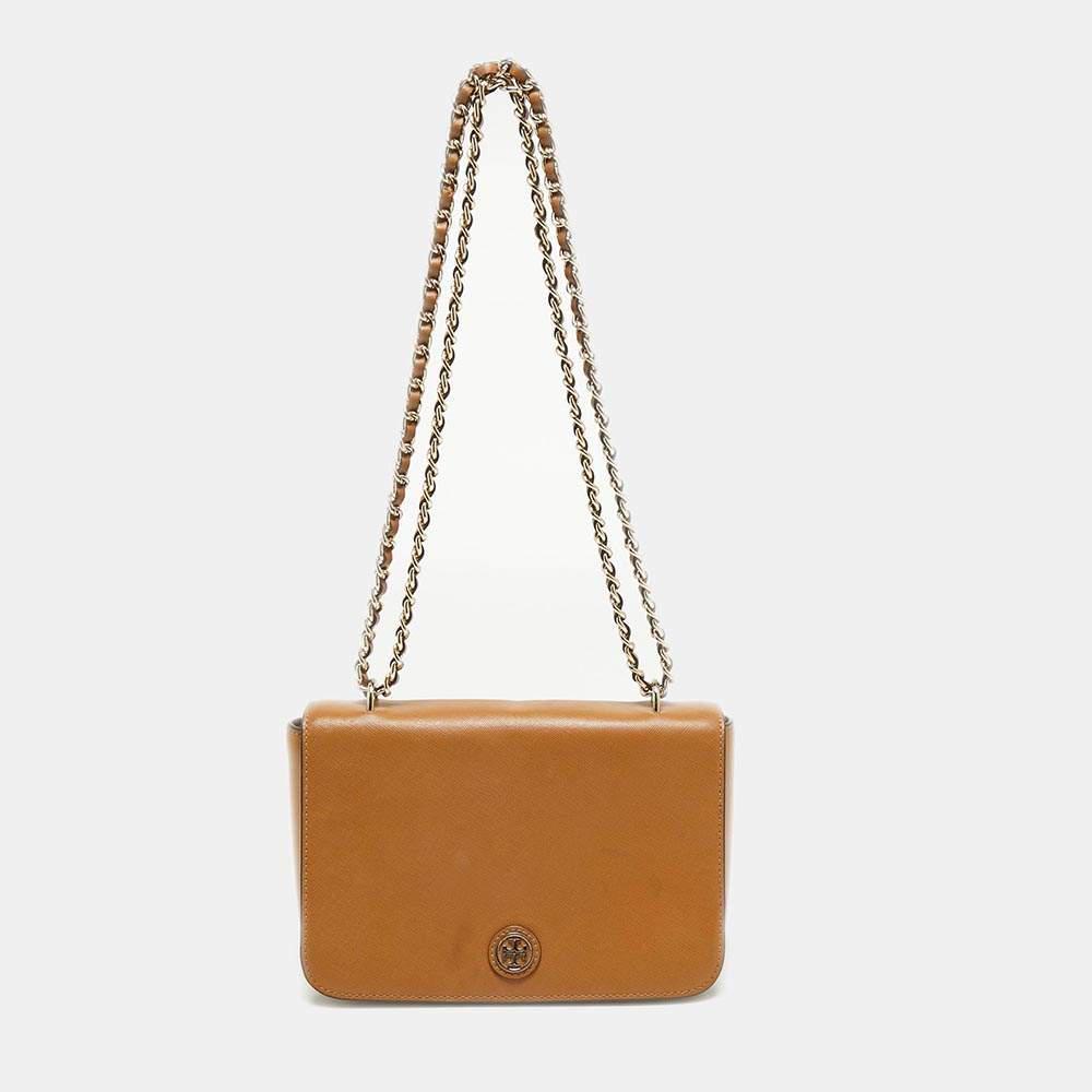 商品[二手商品] Tory Burch|Tory Burch Brown Leather Robinson Shoulder Bag,价格¥1331,第1张图片