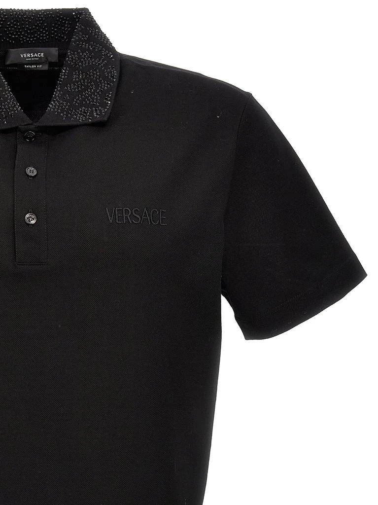 商品Versace|Logo Sequin  Shirt Polo Black,价格¥3306,第3张图片详细描述