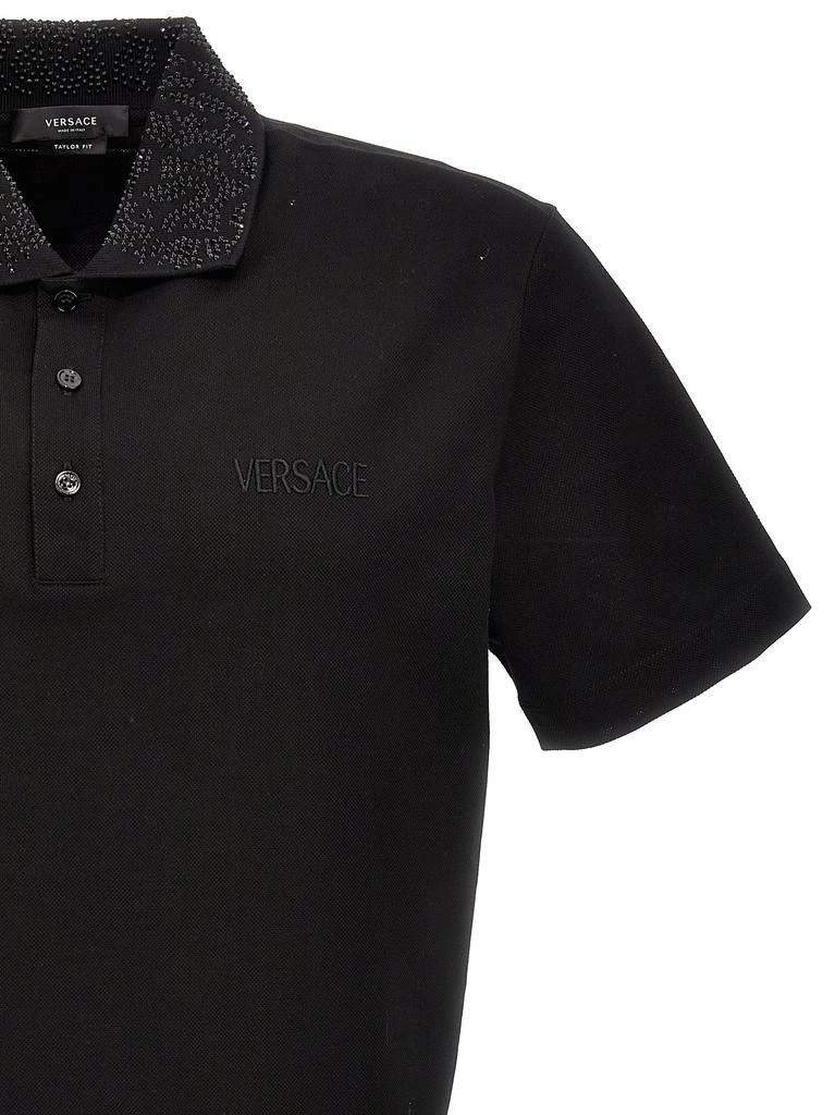 商品Versace|Logo Sequin  Shirt Polo Black,价格¥2860,第3张图片详细描述